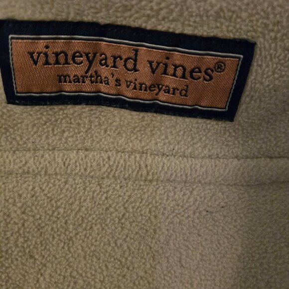 vineyard vines men's 2xb Big blue white Colorblock Harbor Quarter snap fleece - Picture 5 of 9